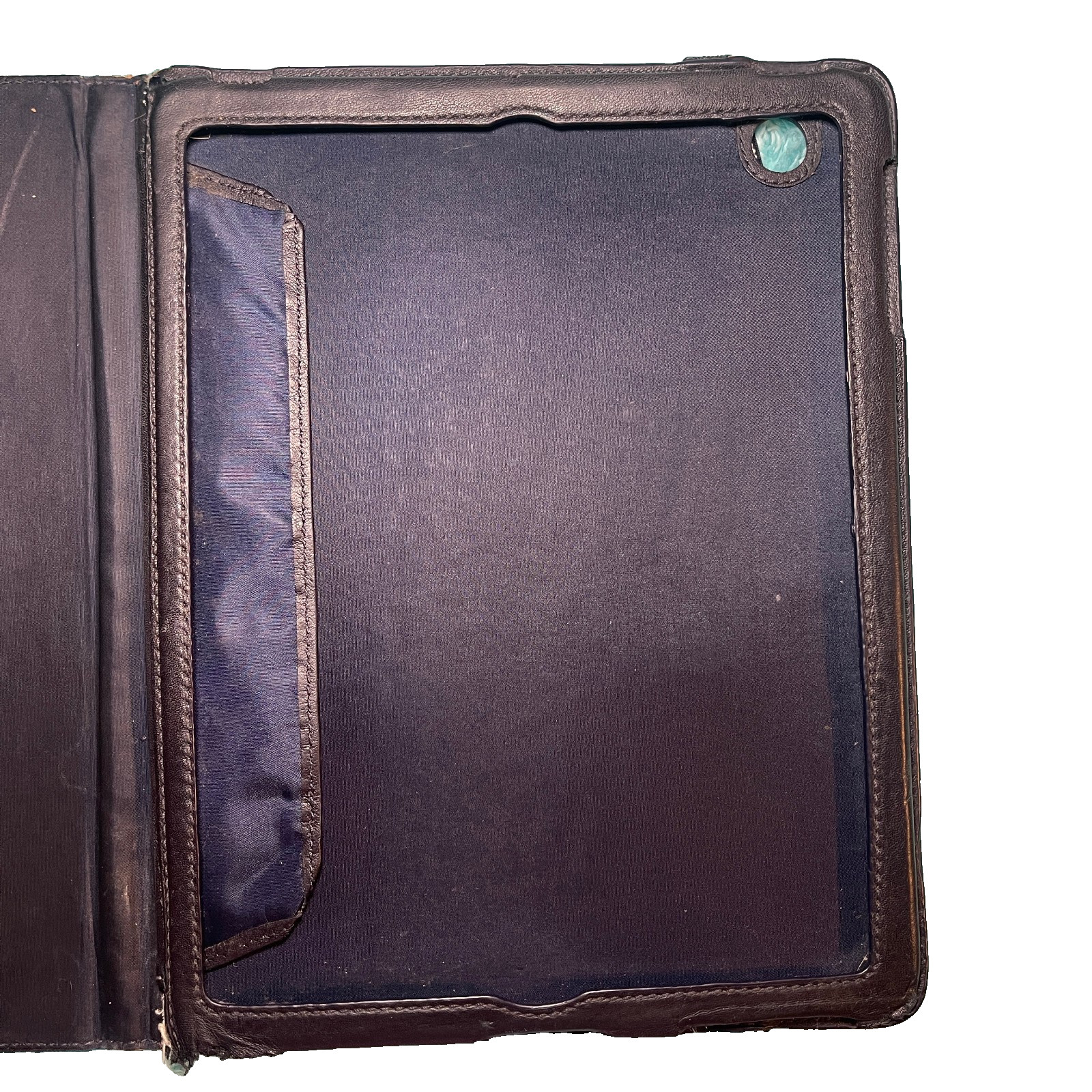Coach Leather Sleeve Pouch for Apple iPad Brown Blue Stripe Rare