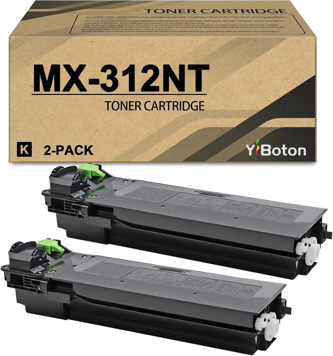 2-Pack Toner Cartridges MX-312NT Sharp MX-M260 Compatible M264 M310 M314N BN
