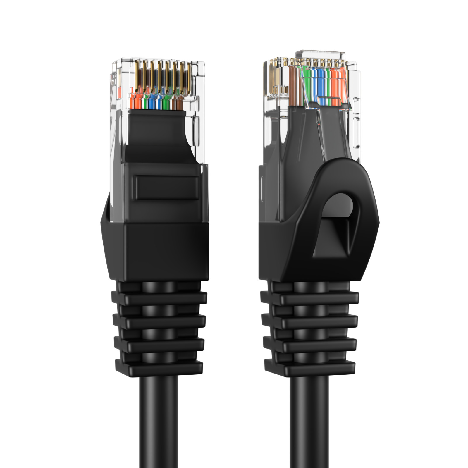 Cat5e Black Patch Cord Network Cable Ethernet LAN RJ45 UTP 25FT- 200FT Multi LOT
