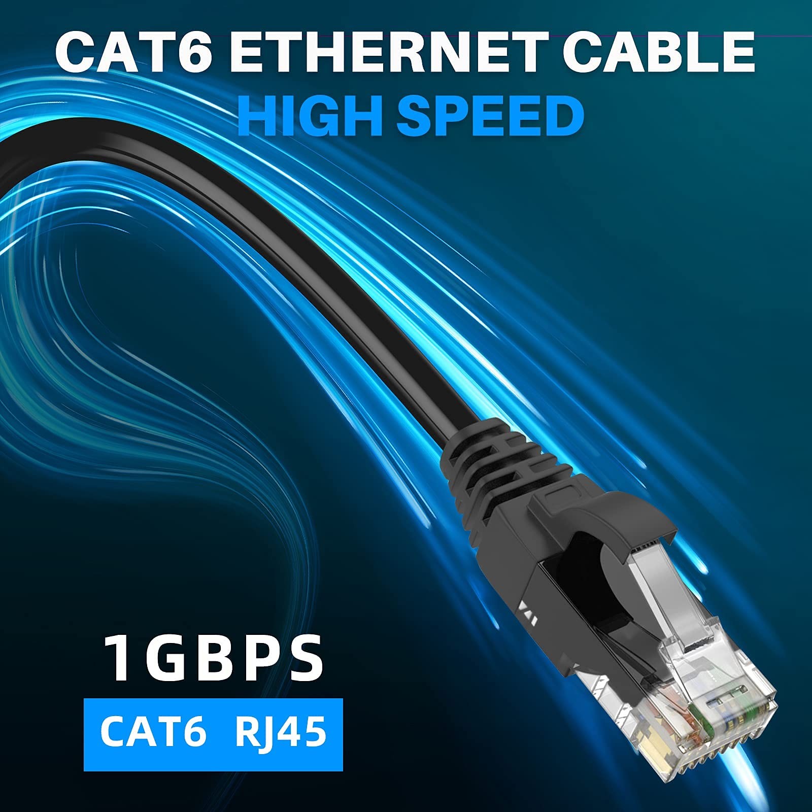 Adoreen Cat 6 Ethernet Cable 2 Ft3 Pack,High Speed Short Patch Cables Network…