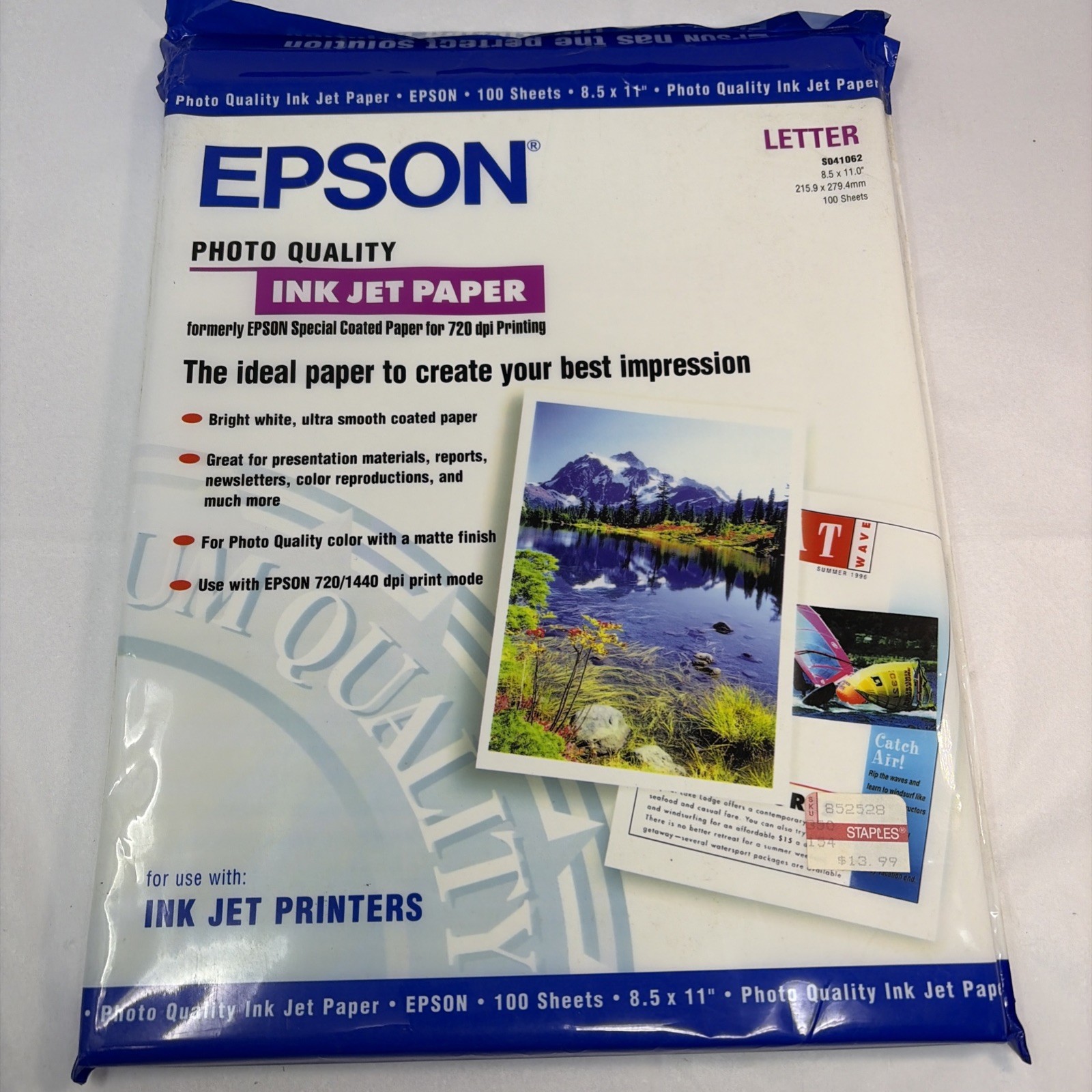 Epson Photo Quality Ink Jet Paper A4 S041062 100 Sheets 8.3 x 11.7 New SEALED