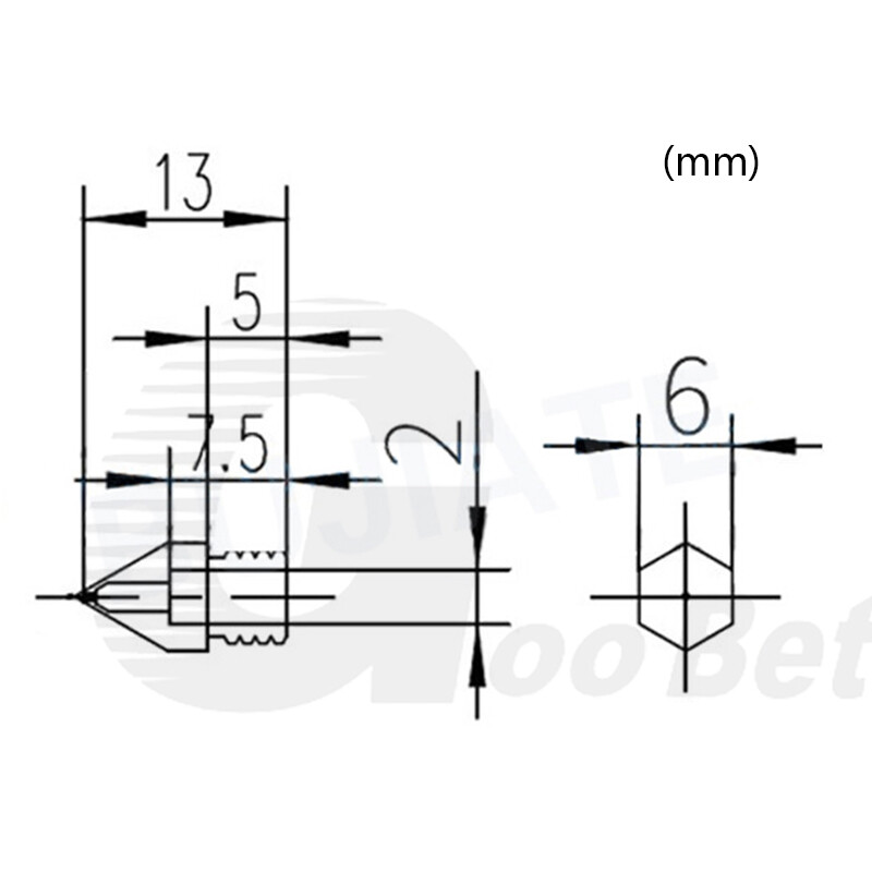 Brass 0.1mm to 1mm MK8 Extruder Nozzle M6 3D Printer CR-10 Ender Anet 1.75mm 3mm