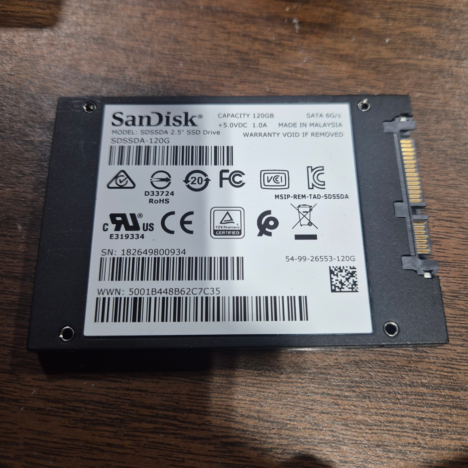 SanDisk – SSD PLUS – 120GB – 2.5″ SATA Drive – 6G/s
