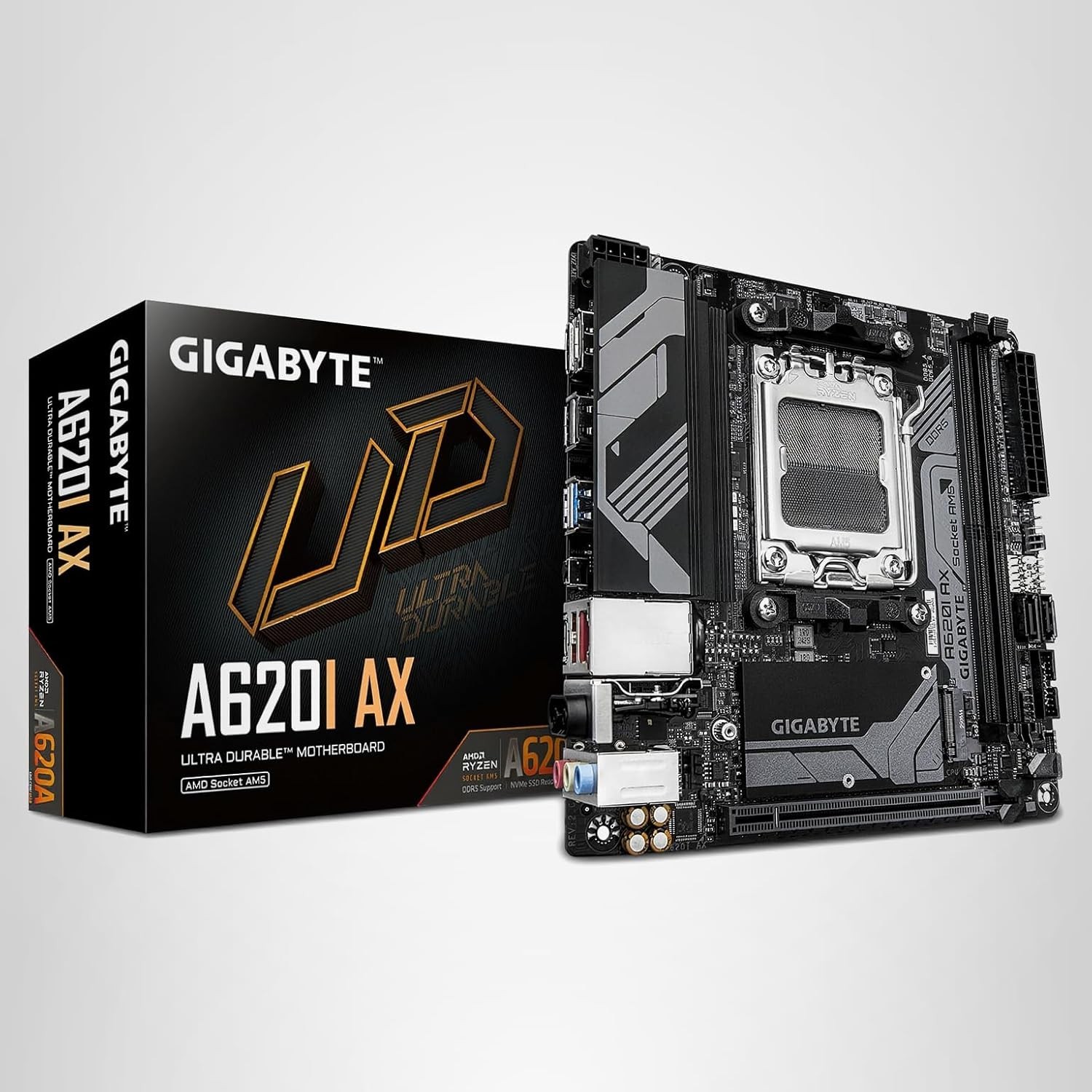 Compact A620I AX Mini-ITX Motherboard: Supports Ryzen 7000 Series & RGB Lighting