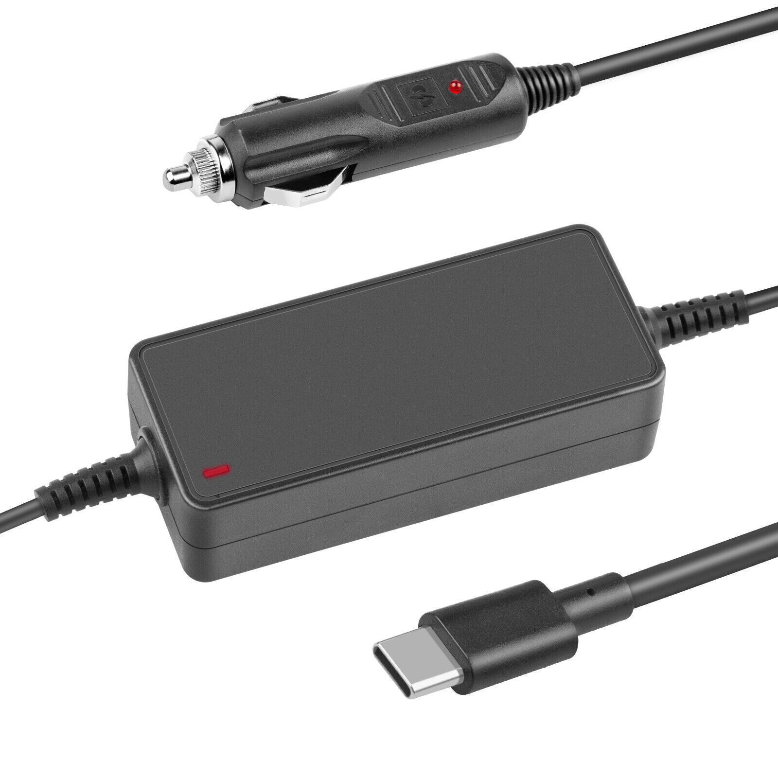 PD 90W/65W Car Cigarette Lighter Socket to USB-C Type-C Power Supply Adapter