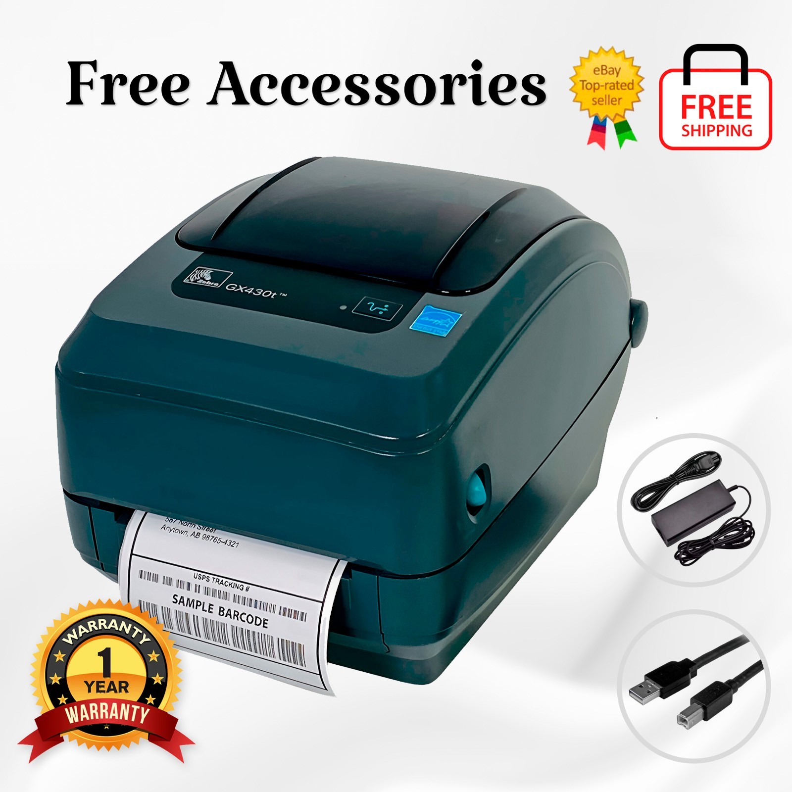 Zebra GX430T Thermal Transfer Barcode Printer 300 dpi USB Serial 🔥 1YR WARRANTY