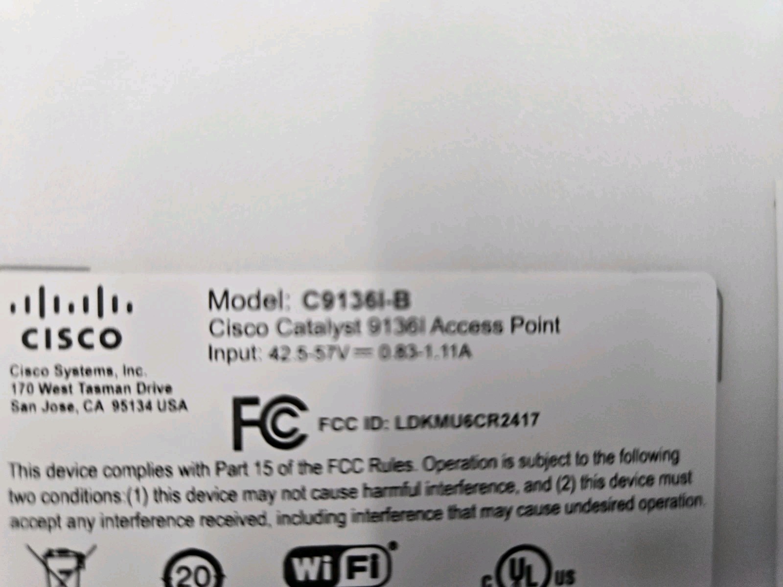 Cisco Catalyst C9136I-B Wireless Access Point