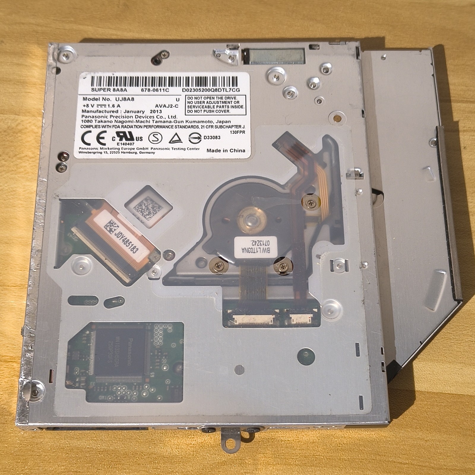 Panasonic UJ8A8 SuperDrive SATA Internal Laptop DVD-RAM DVD-ROM CD-ROM Silver