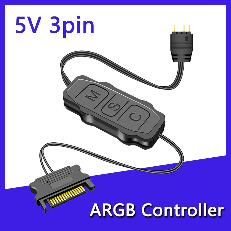 ARGB 5V 3 Pin To SATA Interface Extension Cable RGB Sync Controller Cable for PC