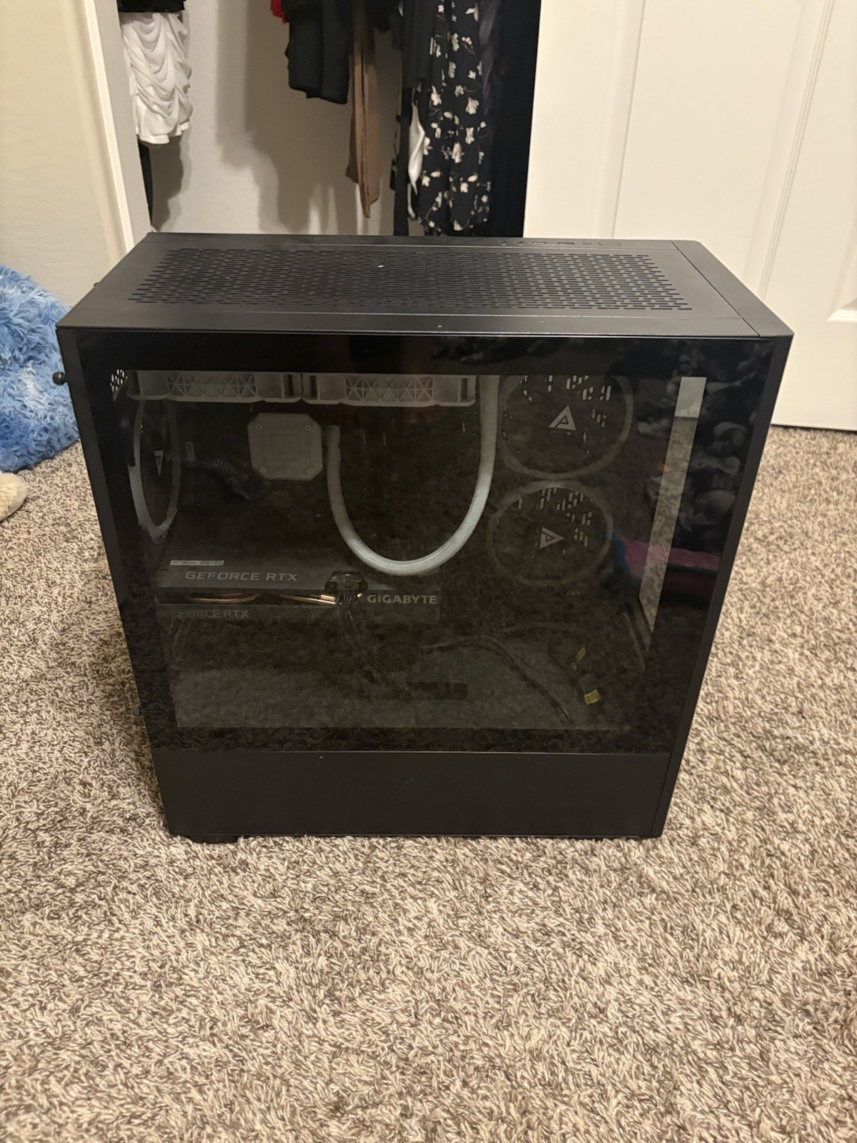 CyberPowerPC C SERIES ATX Mid Tower Case Black Tempered Glass, USB/Audio
