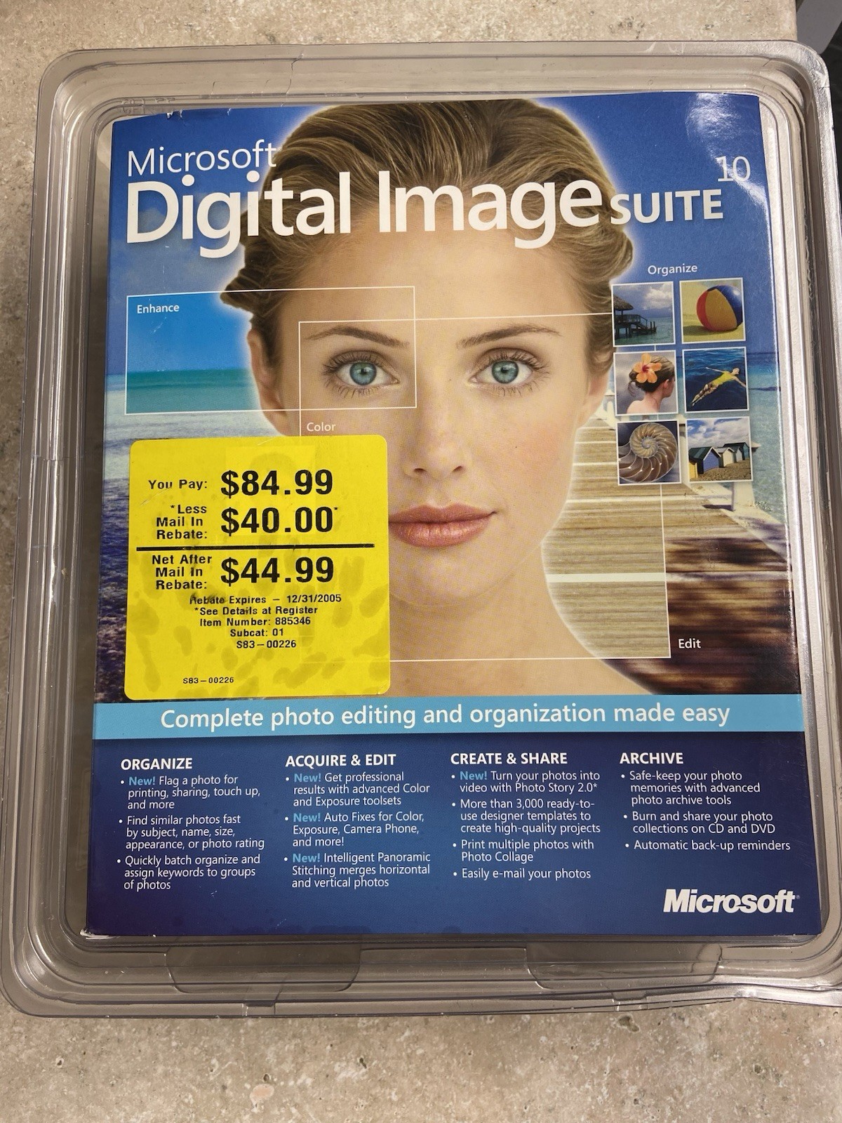 Microsoft Digital Image Suite 10.0 Photo Editing Editor NOS VTG Sealed Software