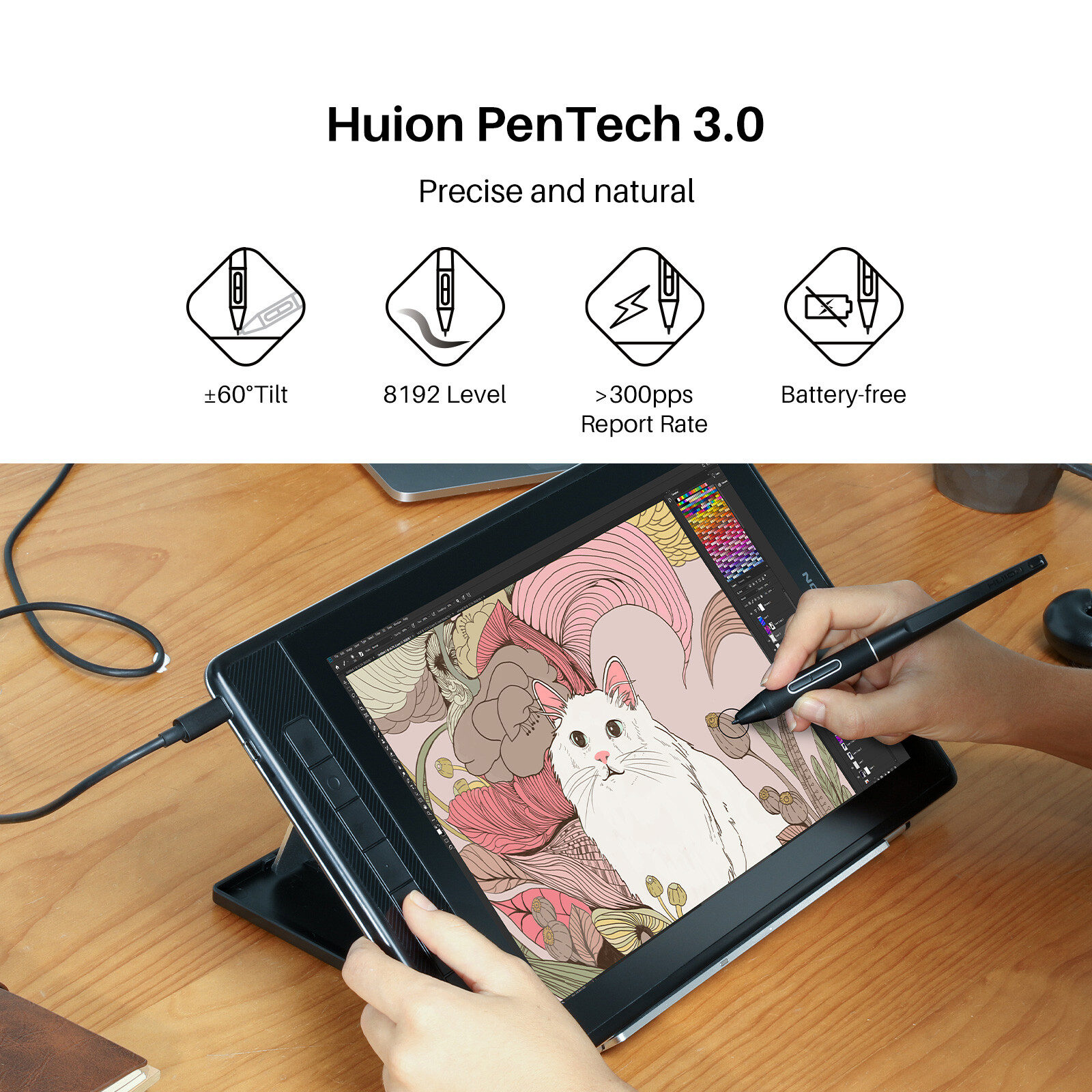 Huion KAMVAS PRO 13 2.5K Drawing Tablet Display QHD Pen Tech 3.0 Refurbished
