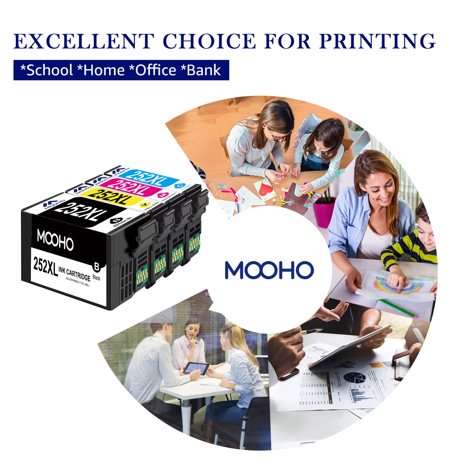 252XL Ink Cartridges Replacement for Epson work with WF-3620 WF-3640 WF-7110