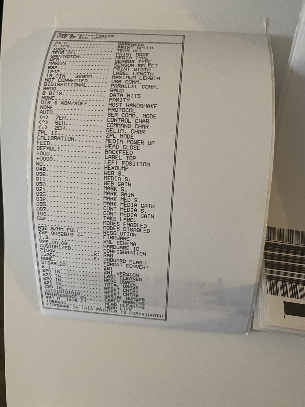 Zebra ZP505 Thermal Label Printer Serial/Parallel With Labels & Cables VERY GOOD