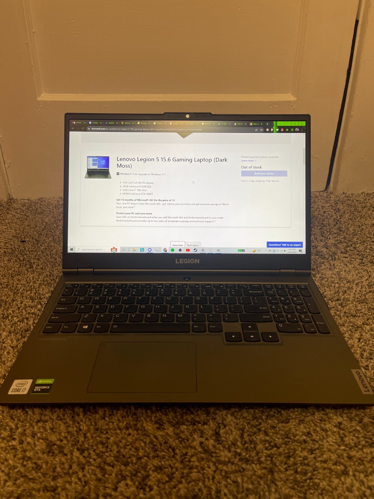 Lenovo Legion 5 Gaming Laptop Intel Core i7-10750H w/ GTX 1660 ti 
