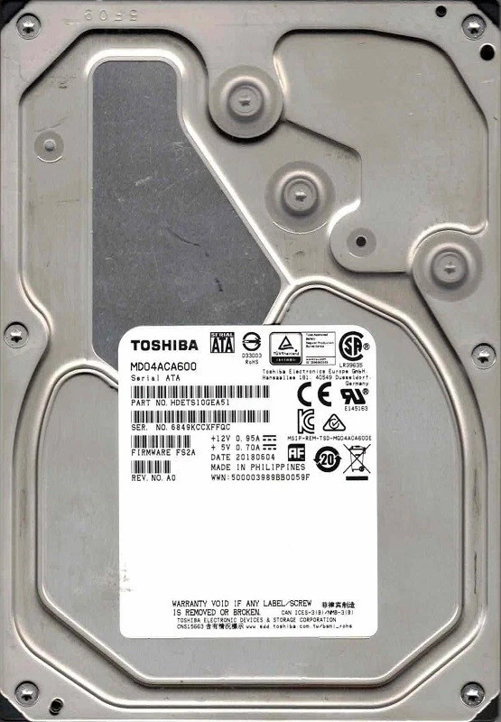 MD04ACA600 Toshiba 6TB 3.5 SATA hard drive HDD Warranty serial ATA