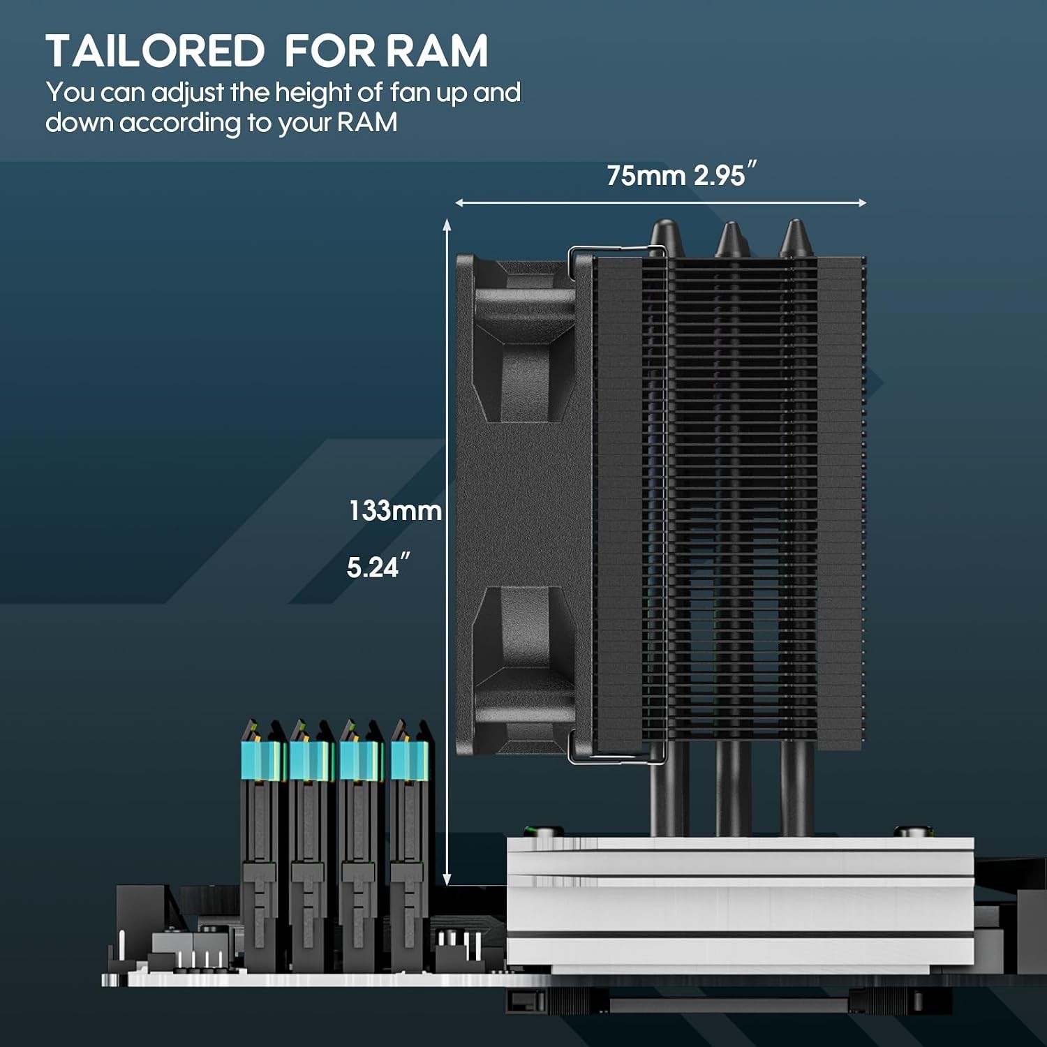 Efficient V3 CPU Cooler – Compact 133mm Design for AMD & Intel Systems