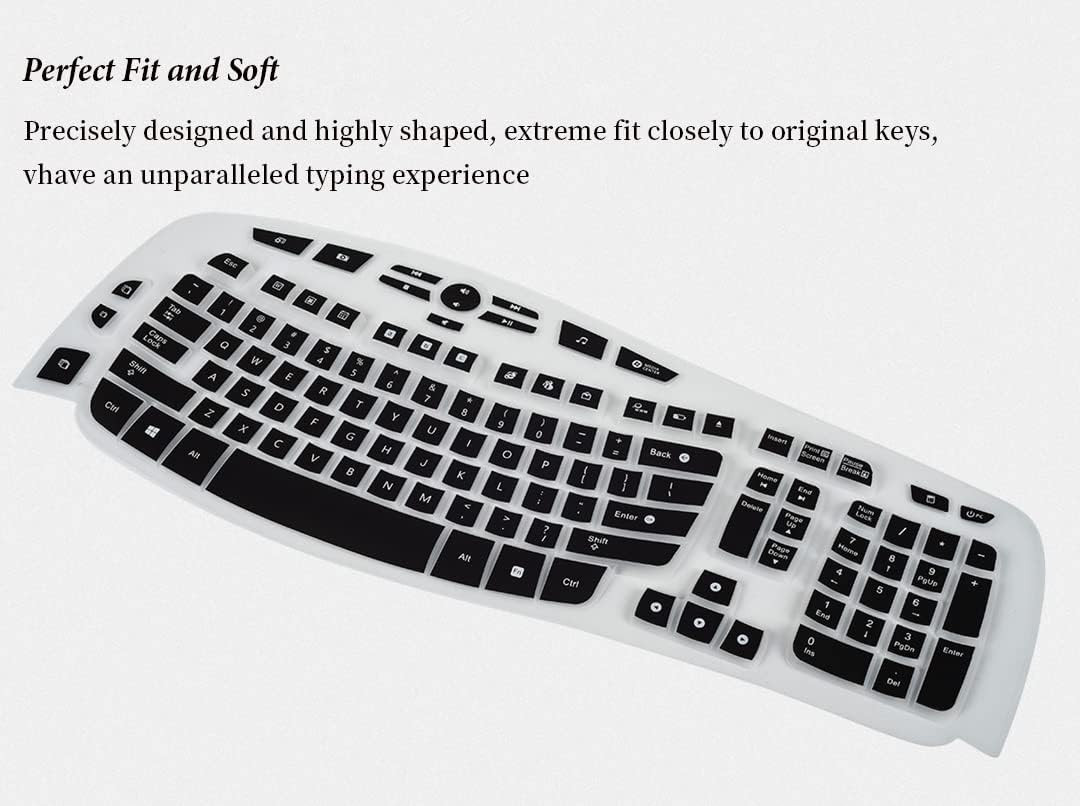 Keyboard Cover for Logitech K350 Wireless Wave Keyboard Logitech MK570 Black NEW