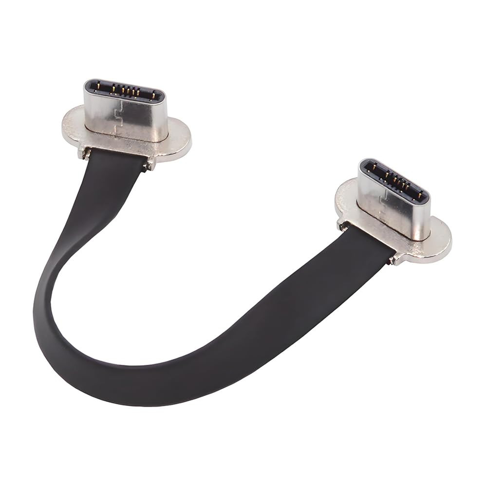 Short USB2.0 Data Cable 2.76In Ultra Slim Flat USB-C Type C to USB-C Po…