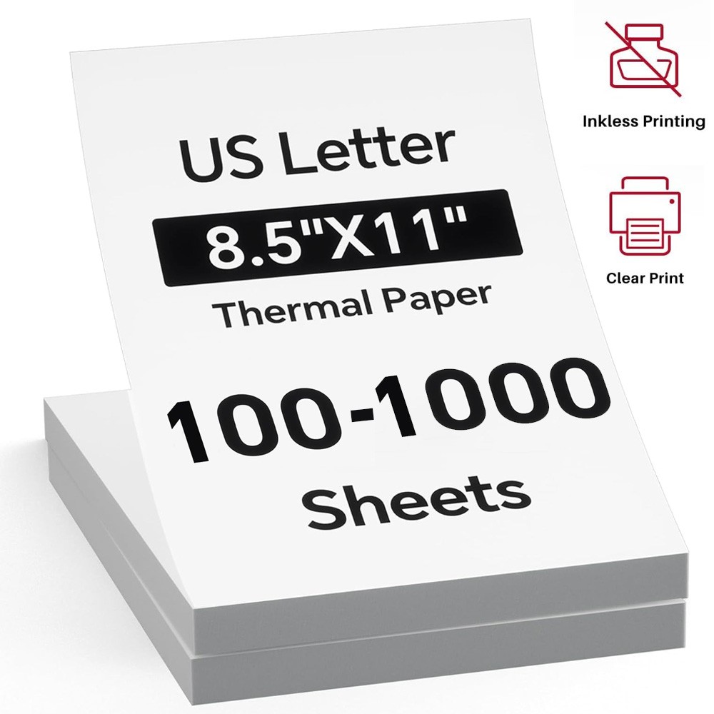 100-1000x 8.5×11″ Folded A4 Thermal Continuous Paper For M08F M832 Hprt Printer