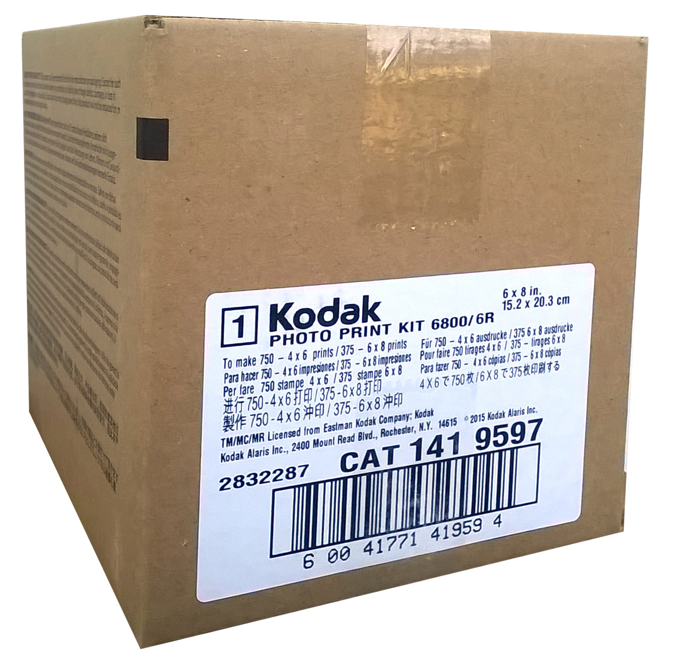 Kodak 4×6/6×8 Photo Print 6R Kit for 6800/6850 Printers (750 4×6 Prints)