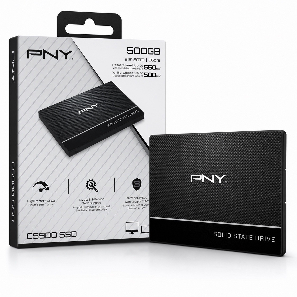 PNY CS900 500GB 2.5” SATA III Internal SSD Solid State Drive SSD7CS900-500-RB