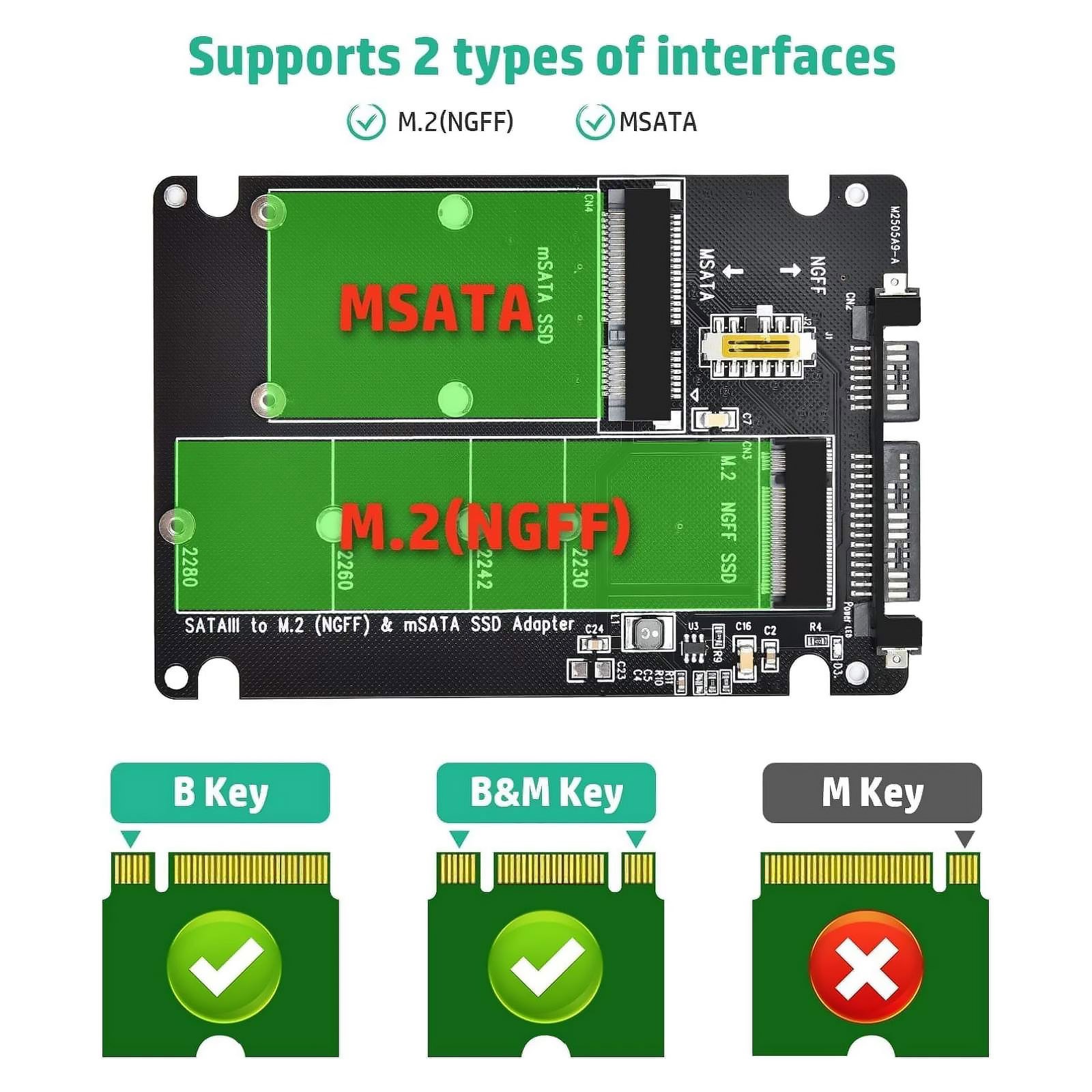 10 * 7 * 0.7 cm Adapter Card For Full Compatibility with SATA III Standard