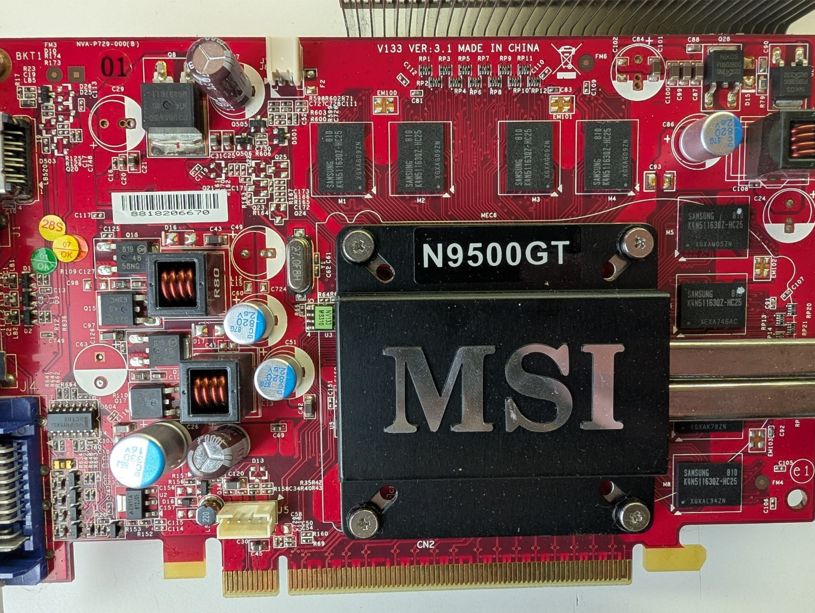 Nvidia N9500GT Graphics/Video Card MSI N9500GT-MD512Z w/ 512MB VGA DVI HDMI