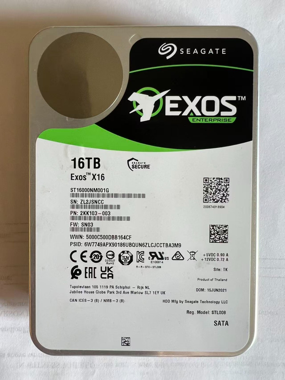 Seagate Exos X16 16TB Enterprise HDD SATA 6Gb/s 3.5″ Hard Drive ST16000NM001G
