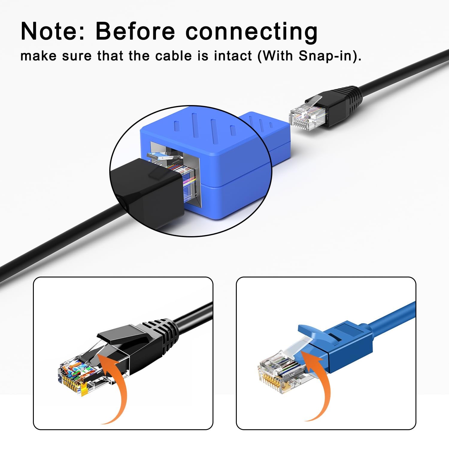 RJ45 Coupler in Line Coupler for Cat8/Cat7/Cat6/Cat6a/Cat5e/Cat5 Ethernet Cab…