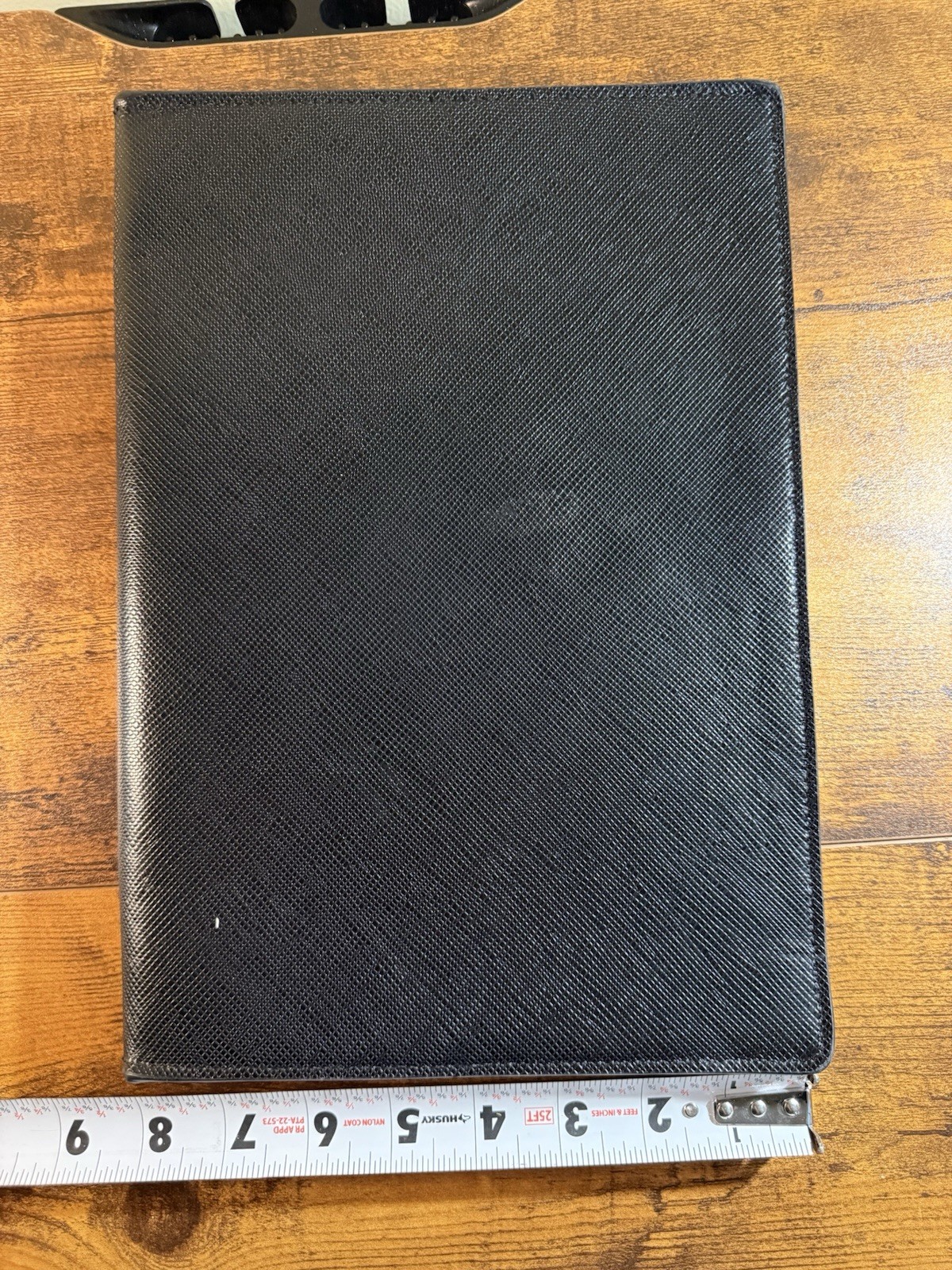Black Saffiano Leather Tablet iPad Sleeve Case Document Organizer Pouch