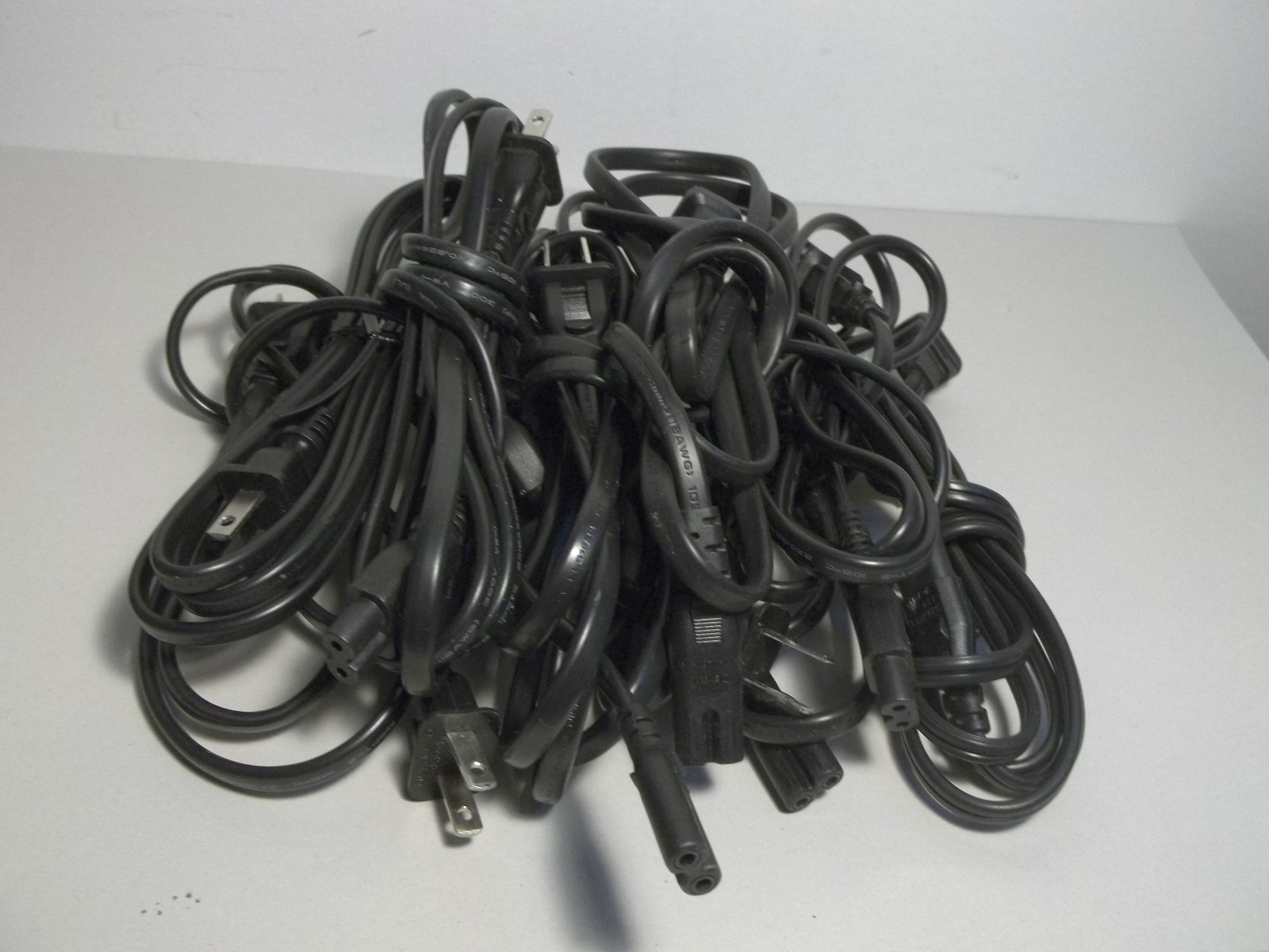 Lot of (10) 2-Prongs Power Cord for laptop PS 3 & More Different Length