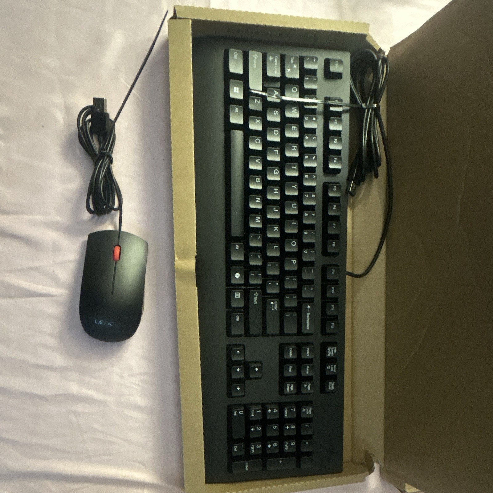 Lenovo Wired USB Full-Size Standard Keyboard and Mouse Bundle, Black, English