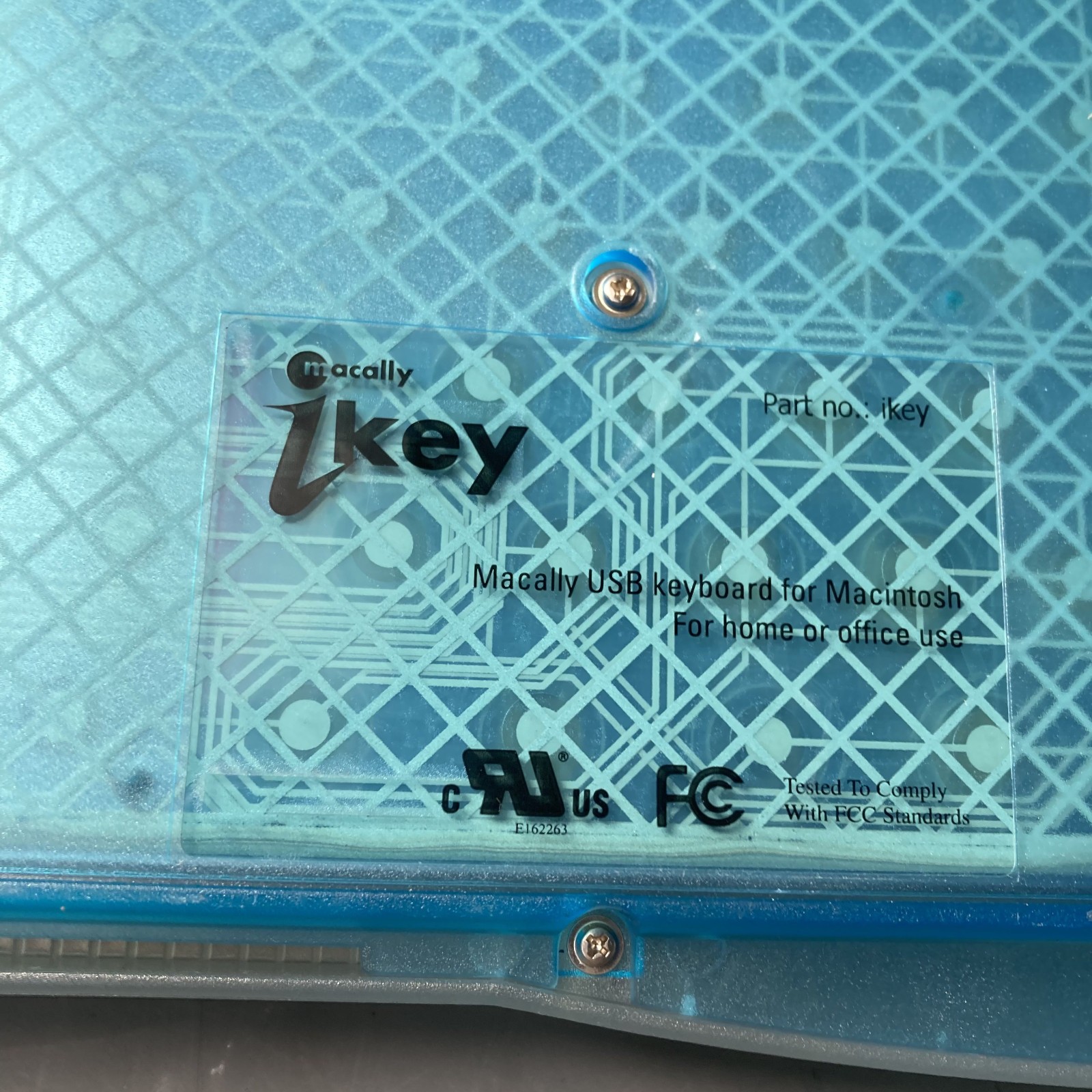Macally iKey Wired USB Keyboard Mac Teal Transparent Y2K 2000 Abstract Tech