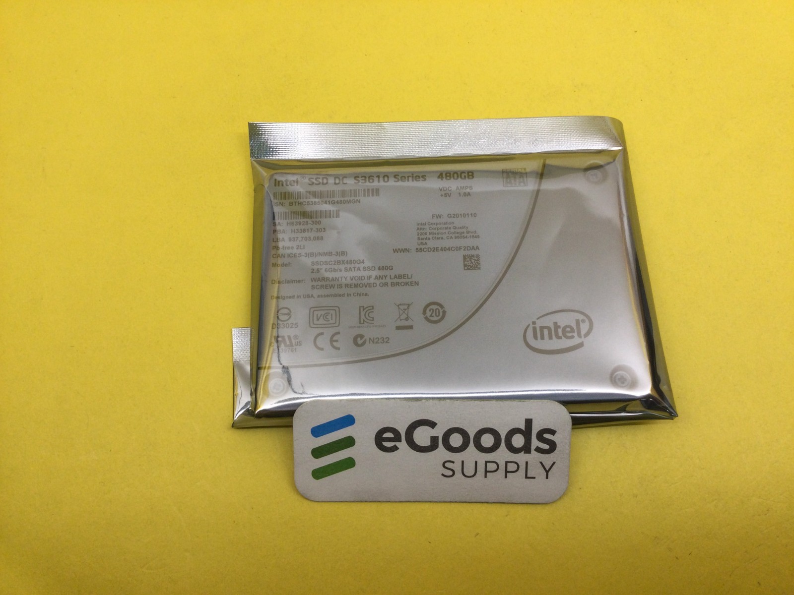 SSDSC2BX480G4 Intel DC S3610 Series 480GB SATA 6Gb/s 2.5in SSD