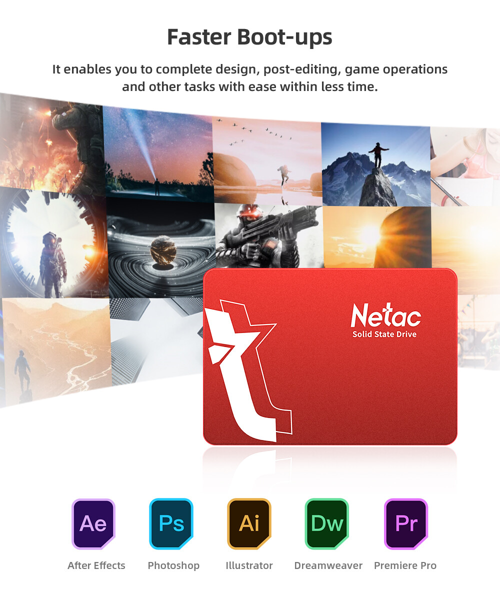 Netac 2TB SSD 3D NAND 2.5” SATA III 6GB/s Internal Solid State Drive