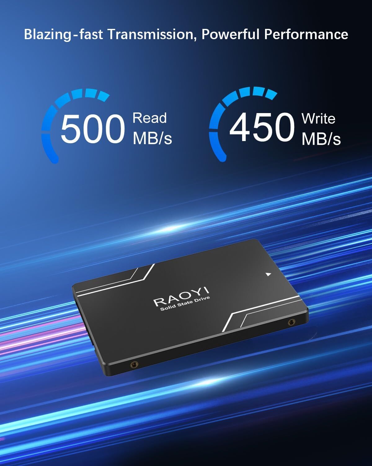 RAOYI 1TB SSD 550MB/s 2.5” SATA III Internal Solid State Drive High Speed 6Gb/s