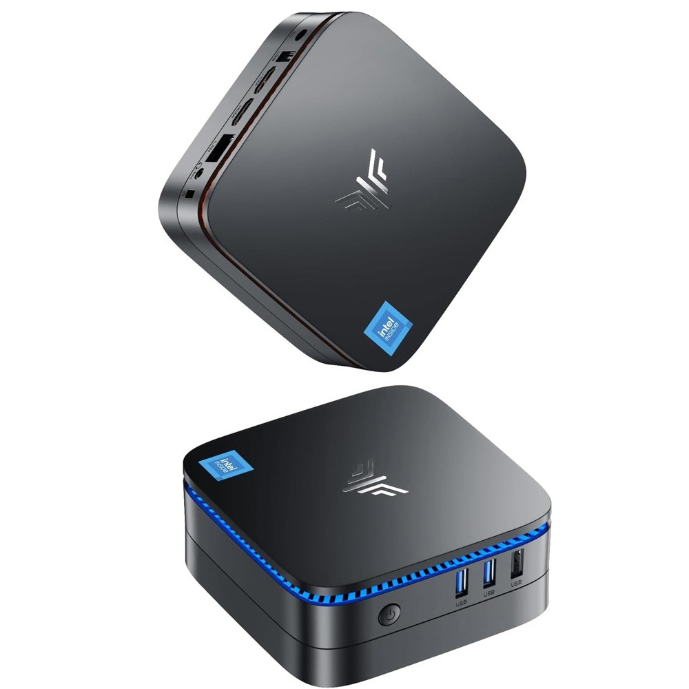 KAMRUI 4K Mini PC AK1Plus, Intel N5030 12GB LPDDR4 256GB M.2 SSD Win11 PRO WIFI5