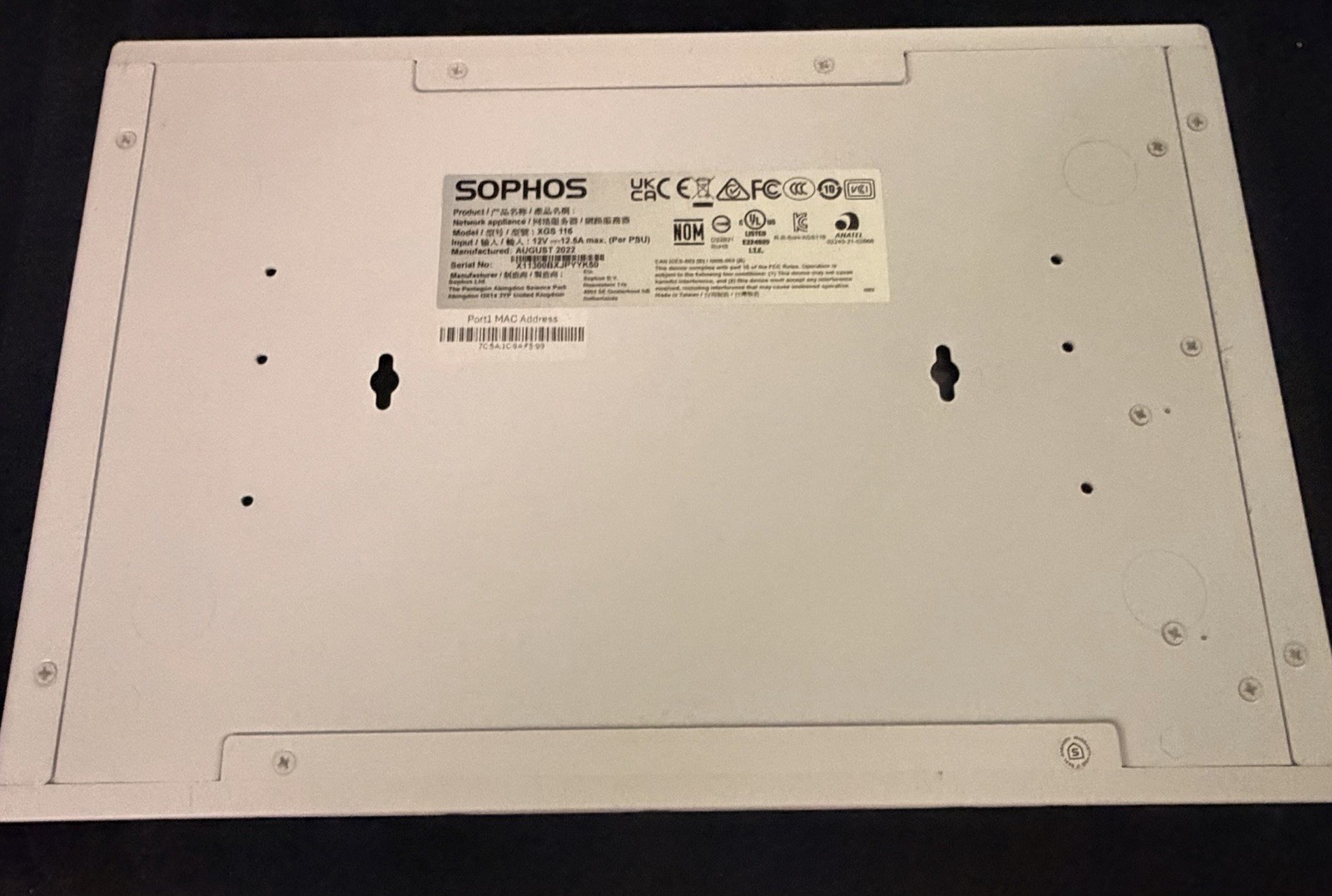 Sophos XGS 116 Next-Gen Network Security Firewall Appliance with AC Adapter