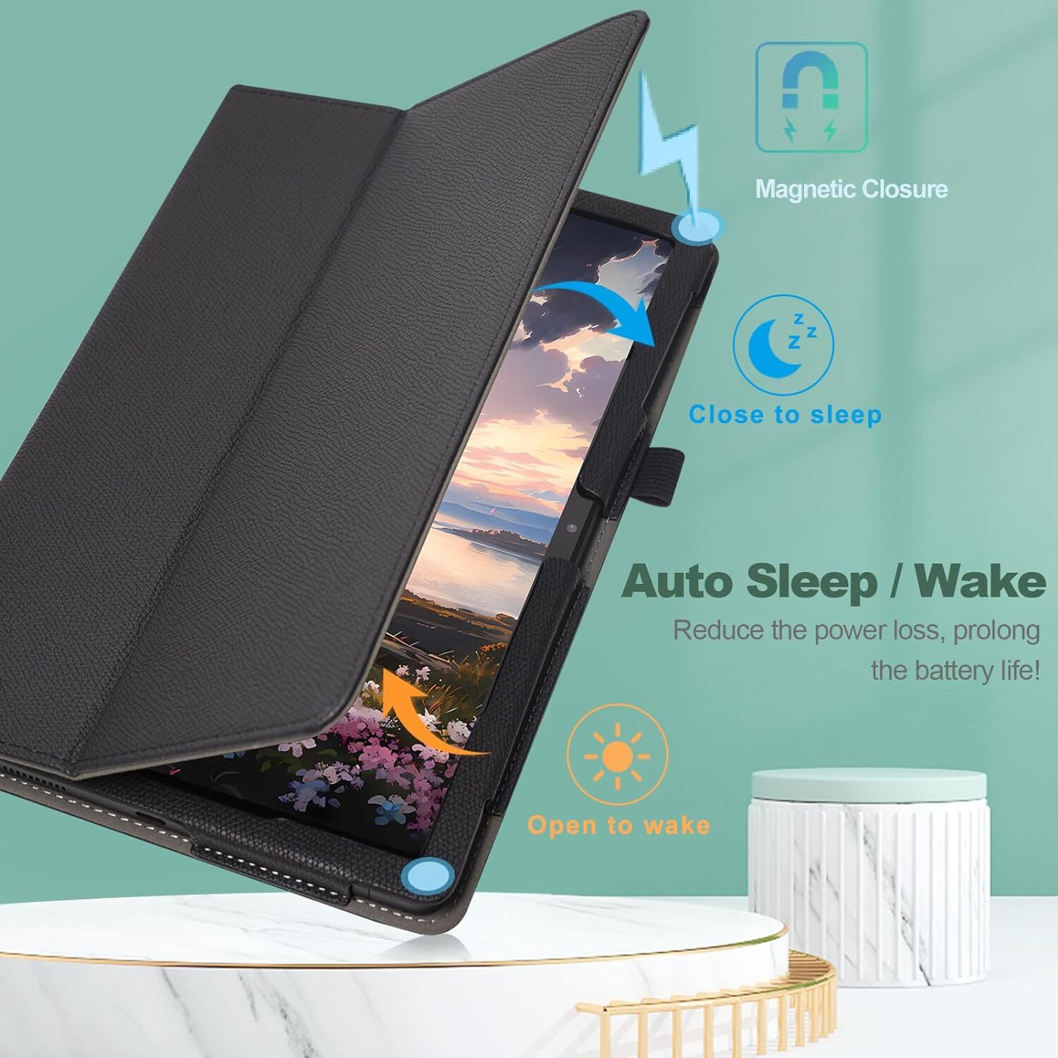 Smart Case for TECLAST P40S Android 12 Tablet 2023 Magnetic Slim Cover + Stylus