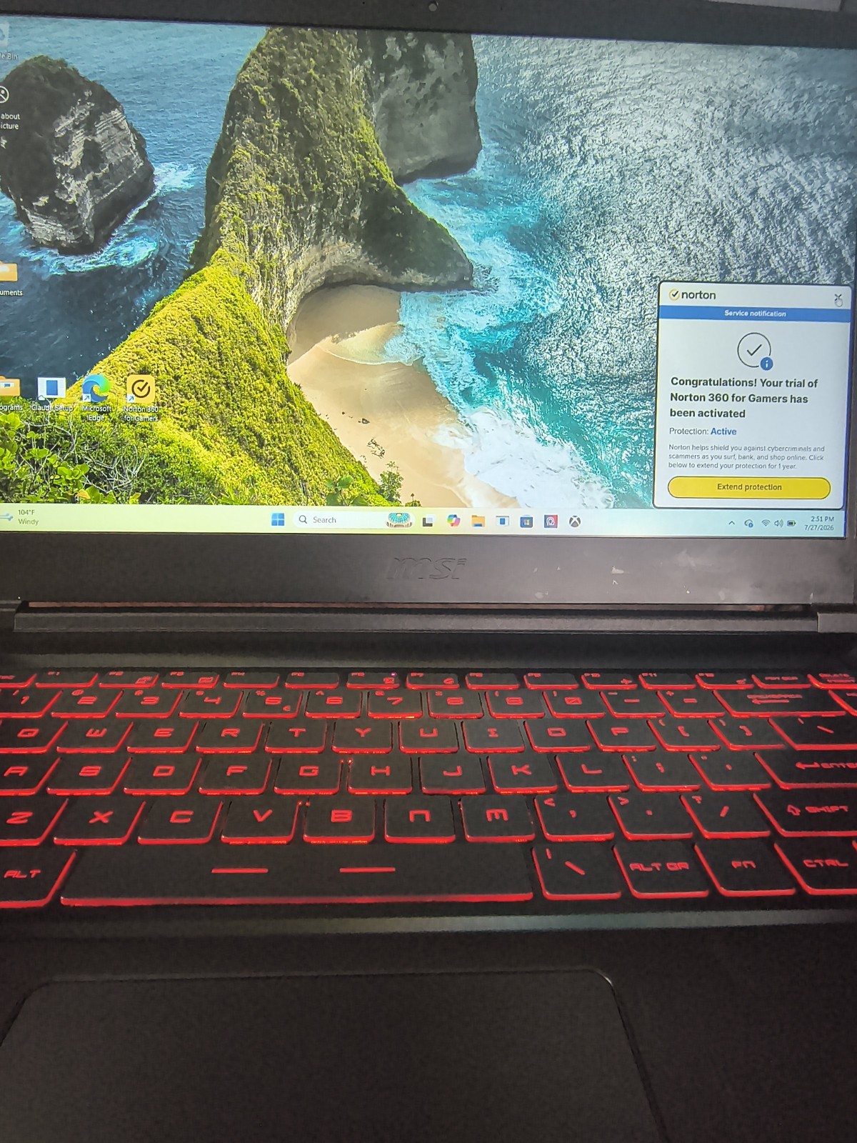 MSI 15.6″ Gaming Laptop Thin GF63 12UCX i5 8GB 954GB SSD Win 11 Black