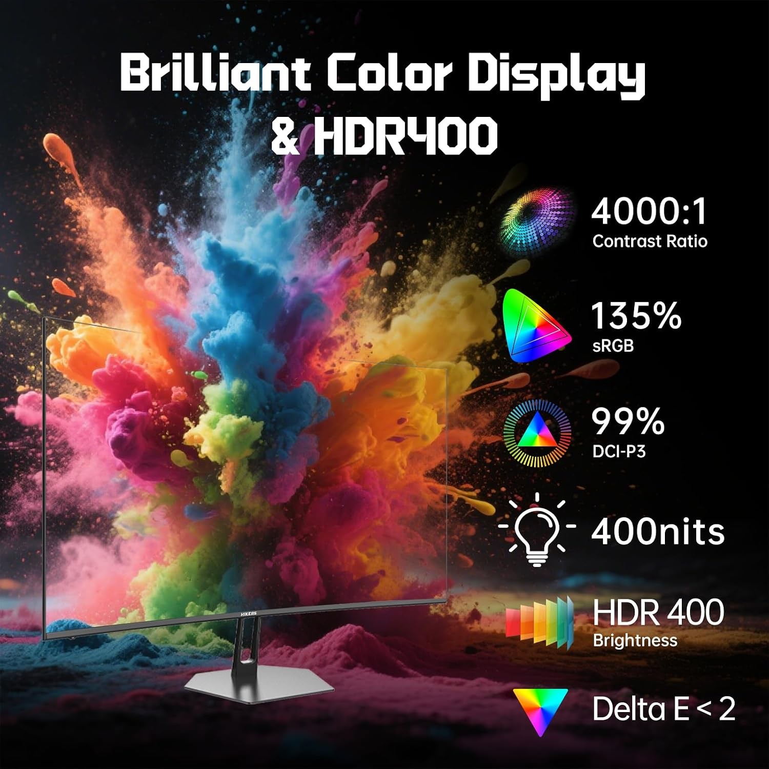 Hikers 27″ Curved Gaming Monitor 2K 1440p 170Hz G27H1Q HDMI 2.1 DP PS5 PC NEW