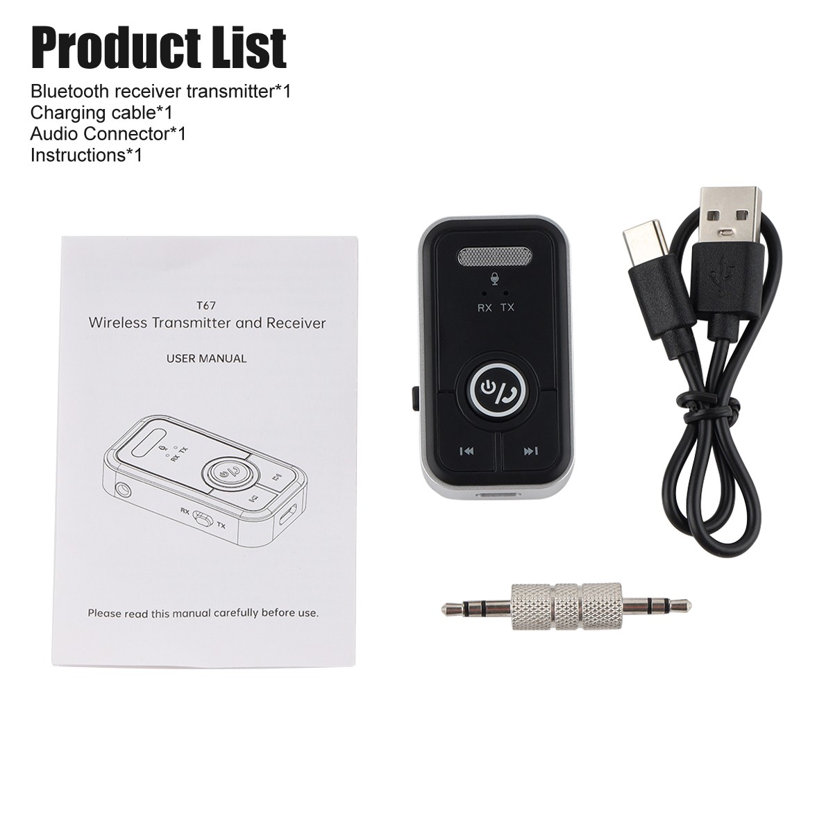Wireless Bluetooth 5.3 Transmitter Receiver 2-in-1 Adapter Audio 3.5mm Jack Aux^