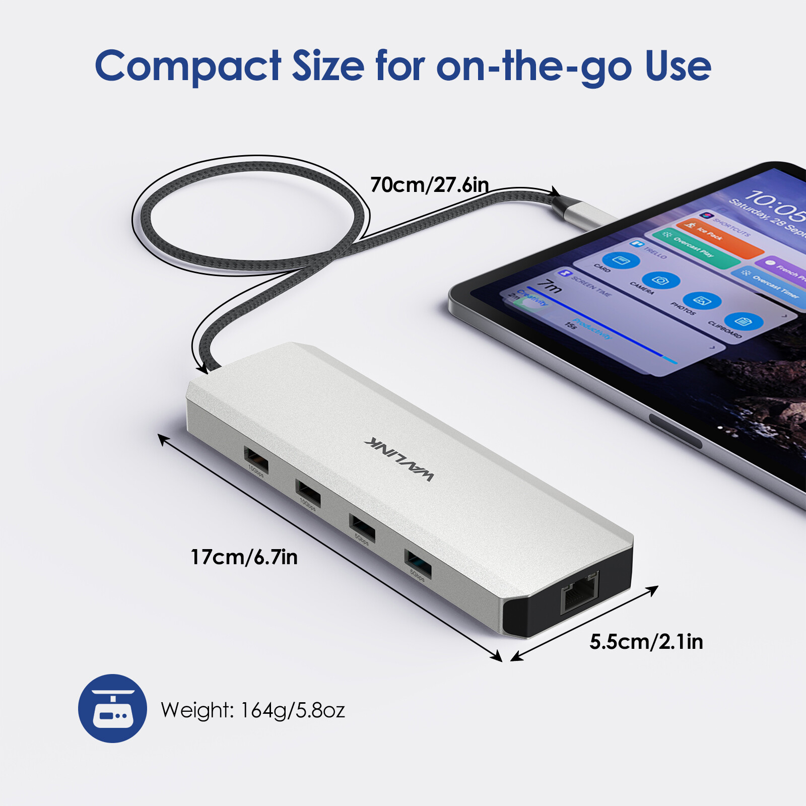 Dual 4K Display Hub USB C Docking Station Dual 4K HDMI 85W PD 10Gbps USB-A/C 3.2
