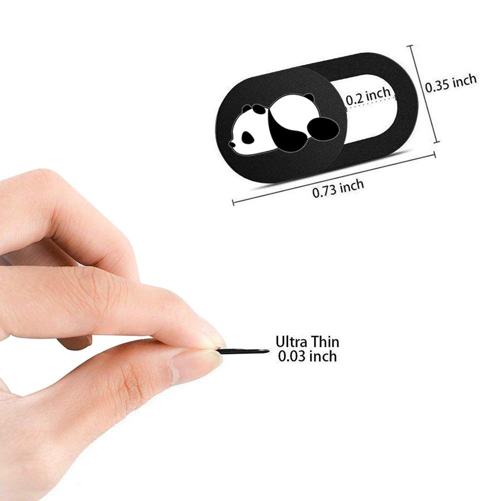Webcam Cover Slide Cute Pattern Web Camera 0.7mm Panda, Panda