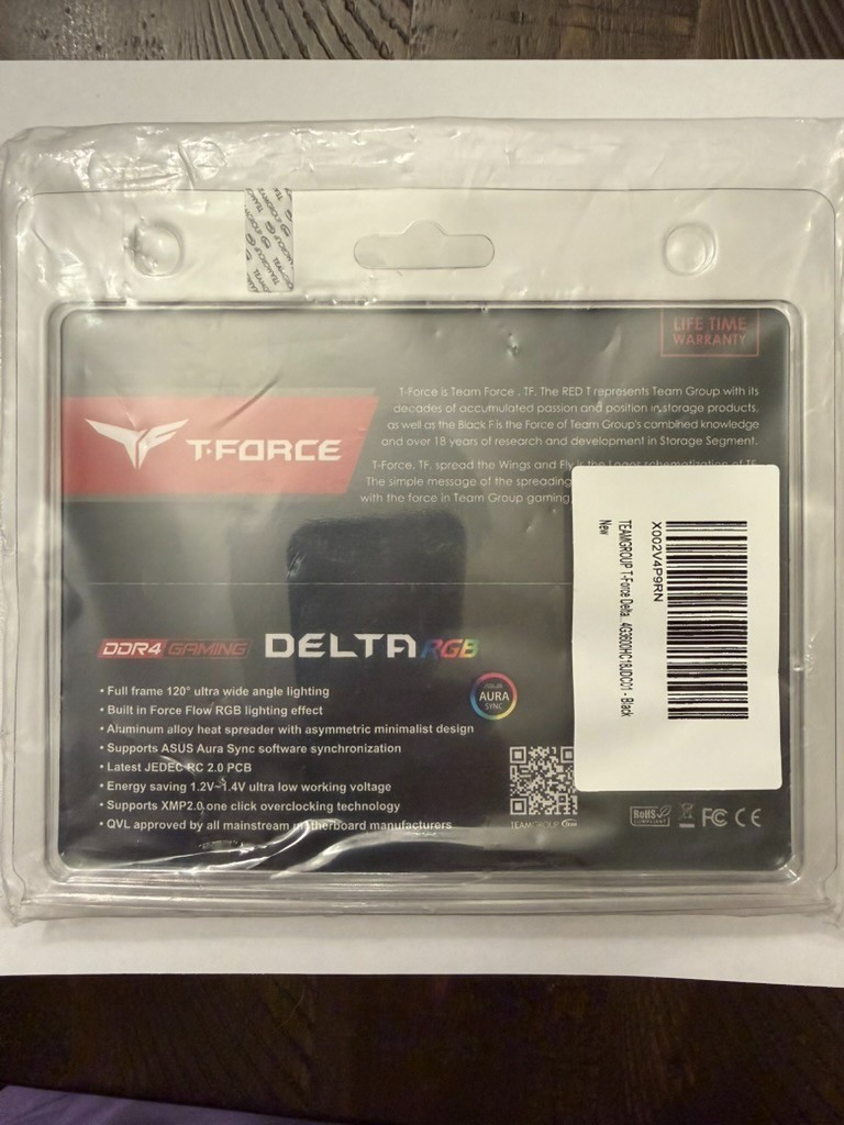 TeamGroup T-Force Delta RGB DDR4 3600 64GB (2x32GB) — BRAND NEW, SEALED