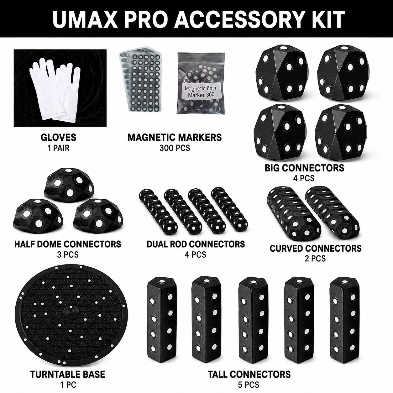 12″ Turntable 3D Scanner Marker Kit Magnetic Reflective Tracking Set