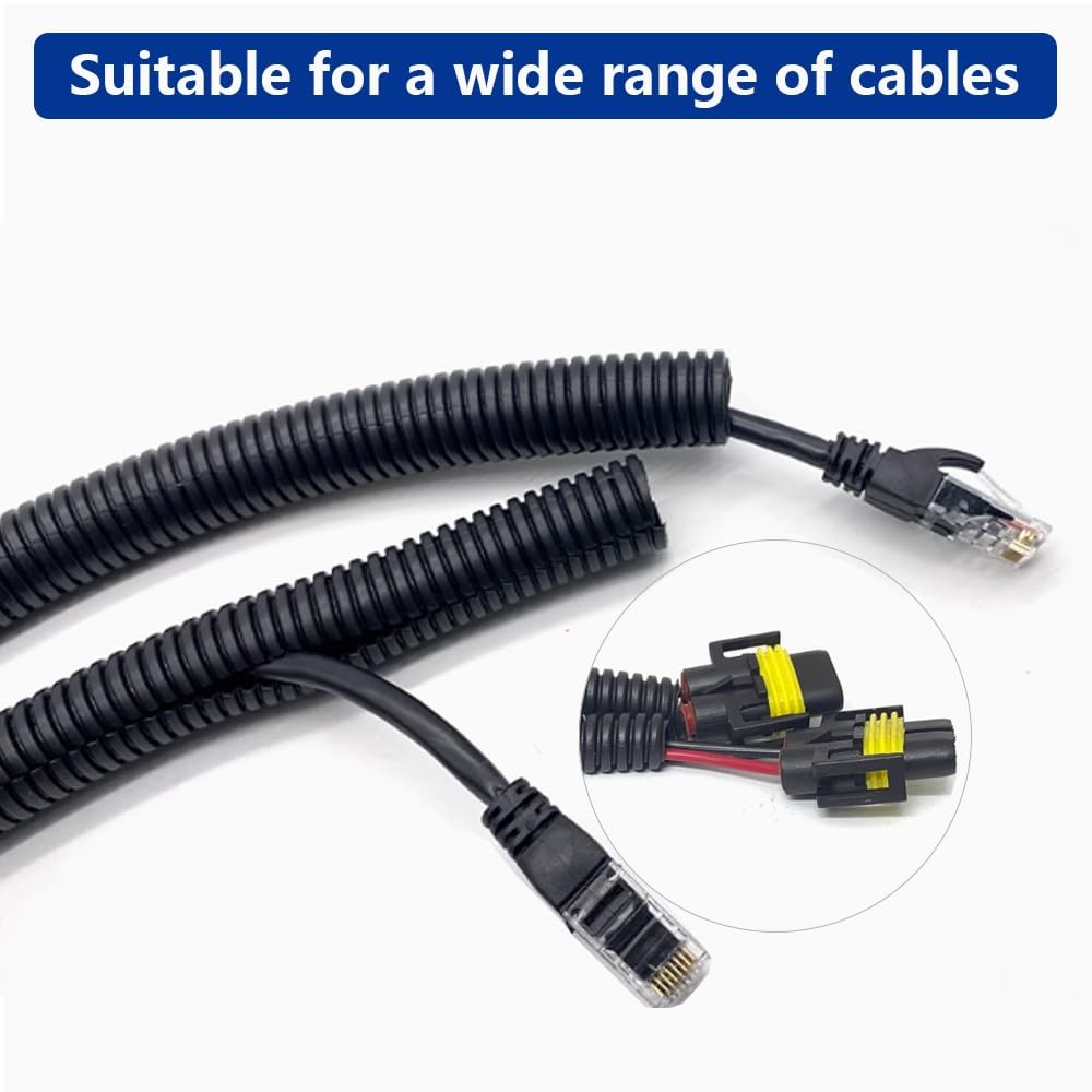 32 FT 1/4 inch Split Wire Loom Tubing Wire Conduit,Flexible Wire Covers Cord …