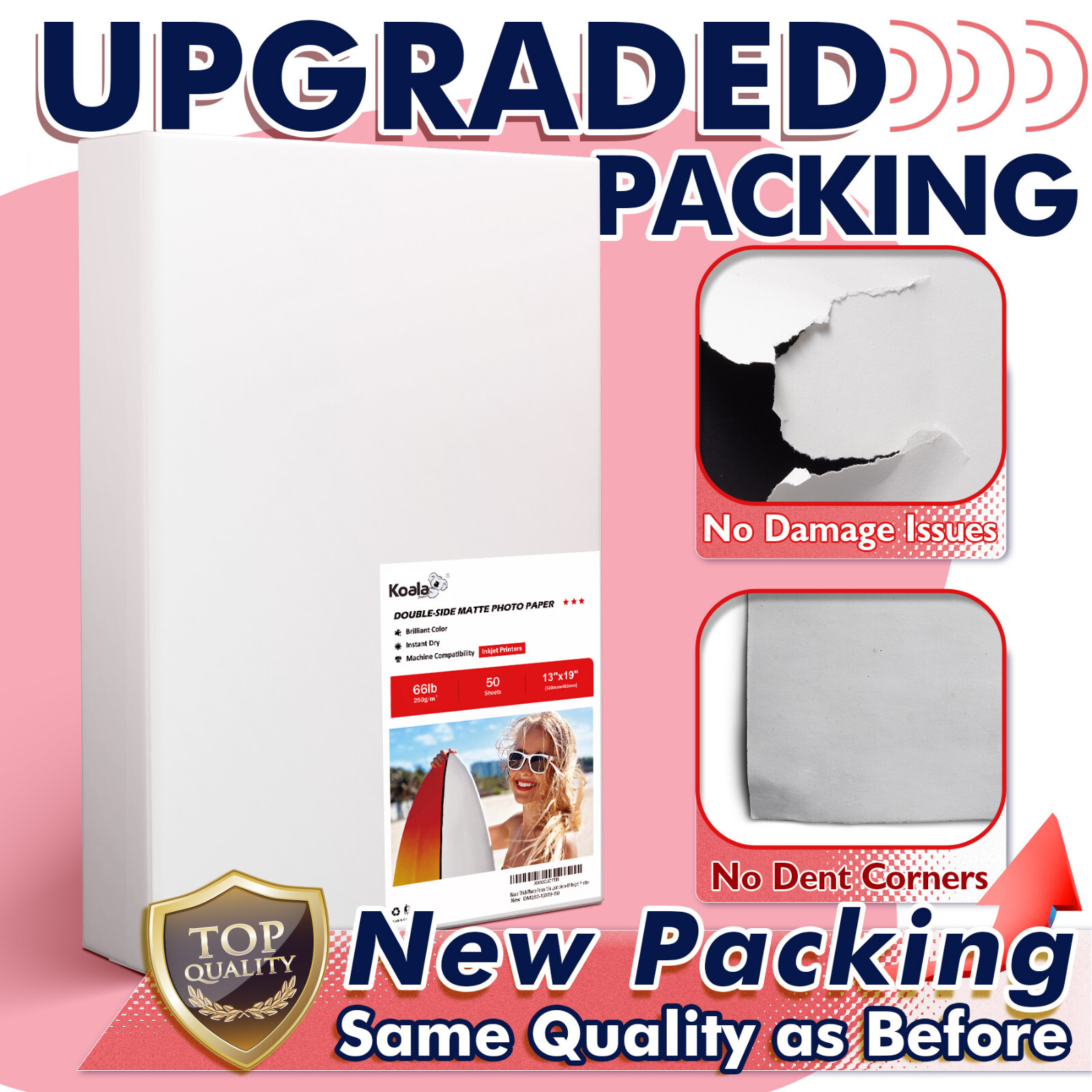Koala Inkjet Printer Photo Paper Double Sided Matte 13×19 66lb Heavyweight 50Sh