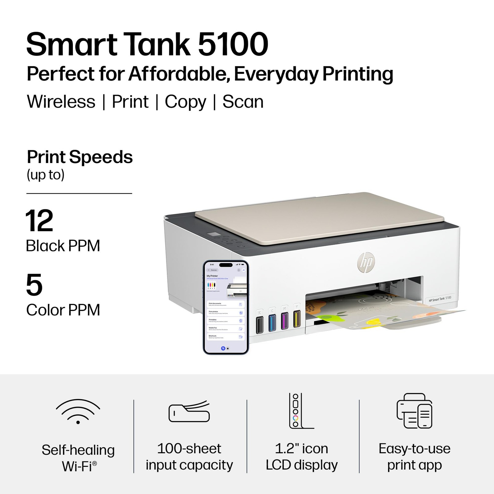 HP Smart Tank 5100 Wireless All-in-One Supertank Printer
